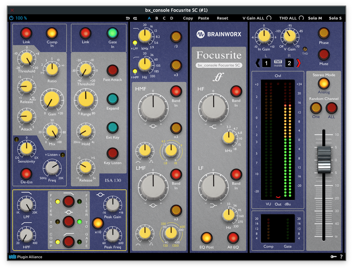 Plugin Alliance Brainworx bx_console Focusrite SC